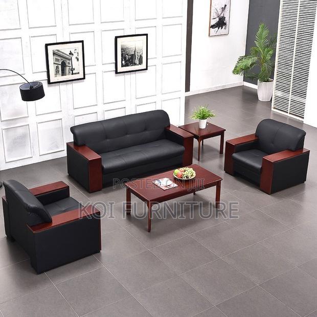Office Sofa; Five Seaters Executive Heavy Leather Sculpted Sofa Set - thumbnail 4