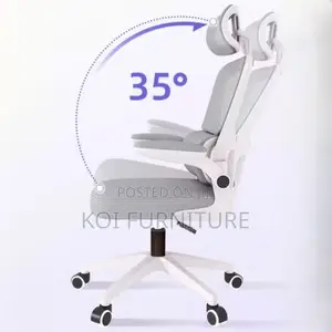 Office Chairs; Ergonomic White Design Chair With Padded Flip Up Arms