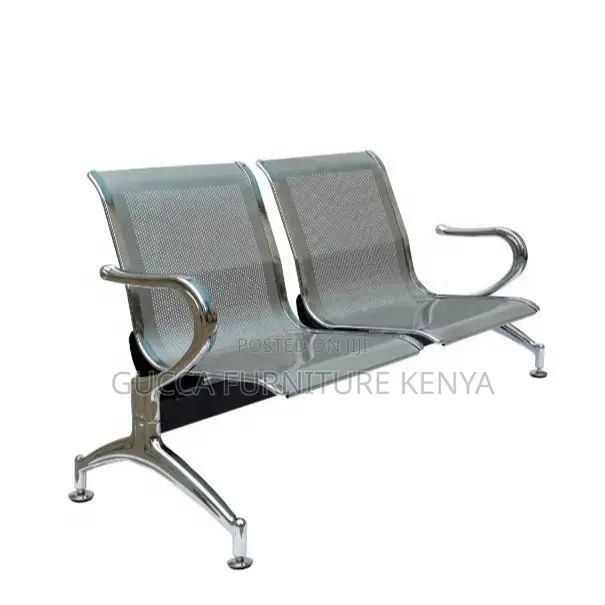 2-Seater Steel Arm Reception Waiting Bench