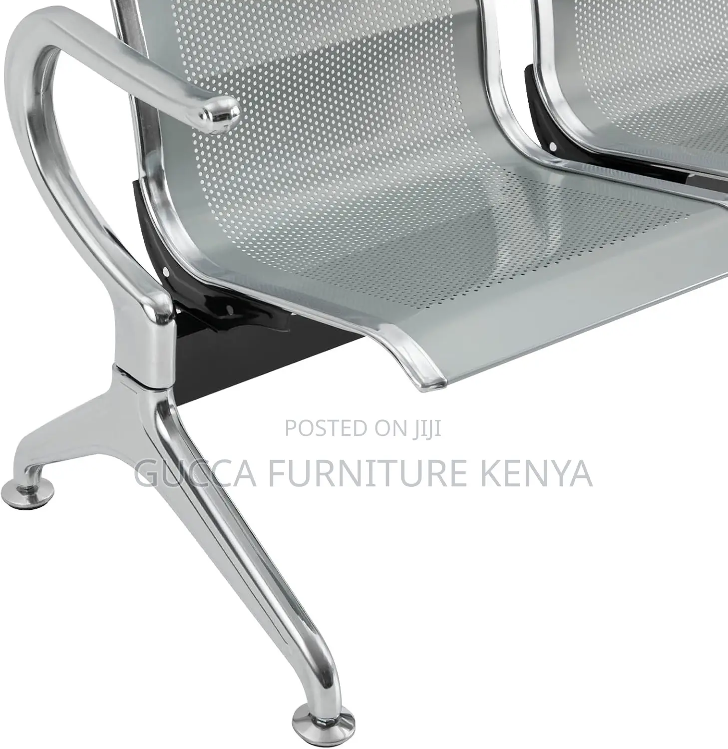 2-Seater Steel Arm Reception Waiting Bench