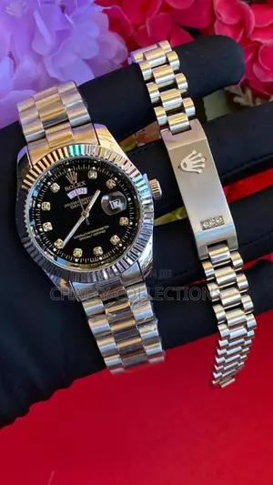 Silver Rolex Gent Watches With Rolex Bracelet