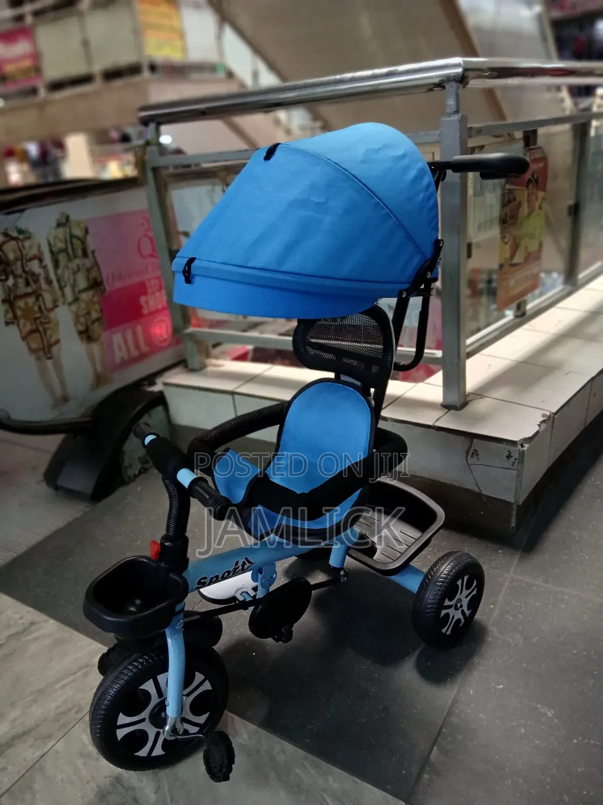 Kids Tricycles With Canopy, Push Handle Safety Cage - Kk