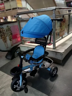 Kids Tricycles With Canopy, Push Handle Safety Cage - Kk