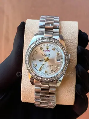 Silver Rolex Iced Ladies Watches