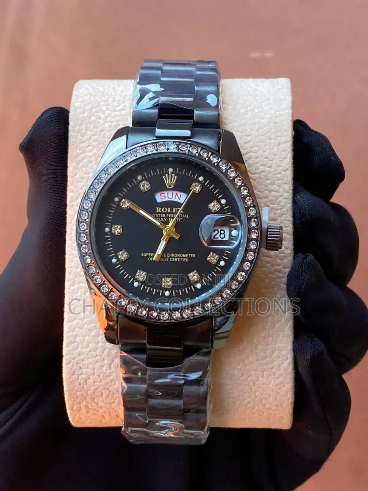 Black Rolex Iced Ladies Watches