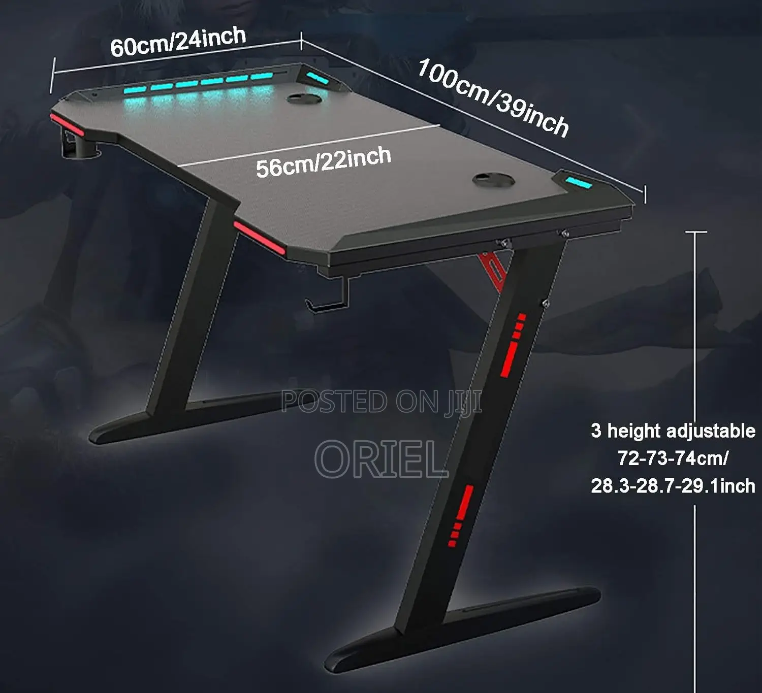 Office Desk : Office 1.4m E-Sports Z-Shaped Gaming Desk