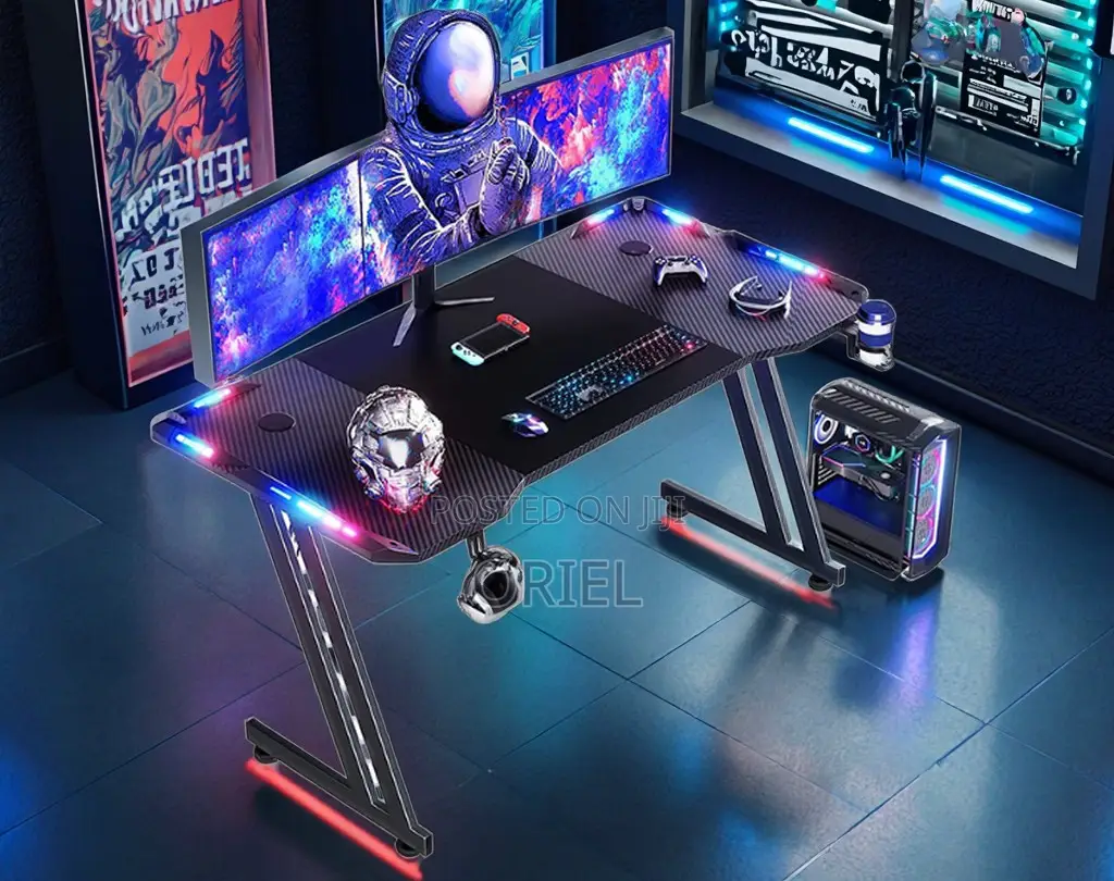 Office Desk : Office 1.4m E-Sports Z-Shaped Gaming Desk