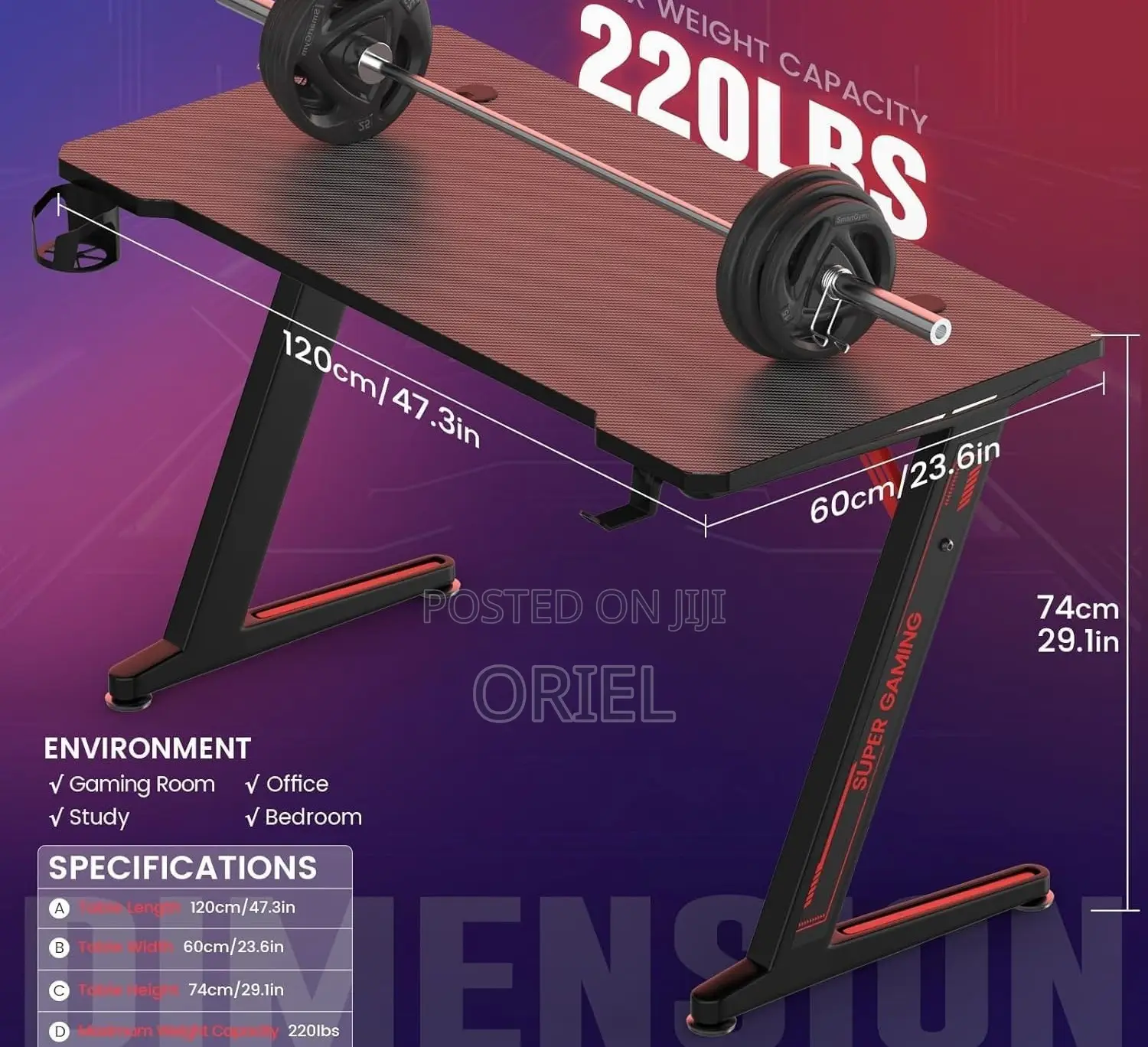 Office Desk : Office 1.4m E-Sports Z-Shaped Gaming Desk