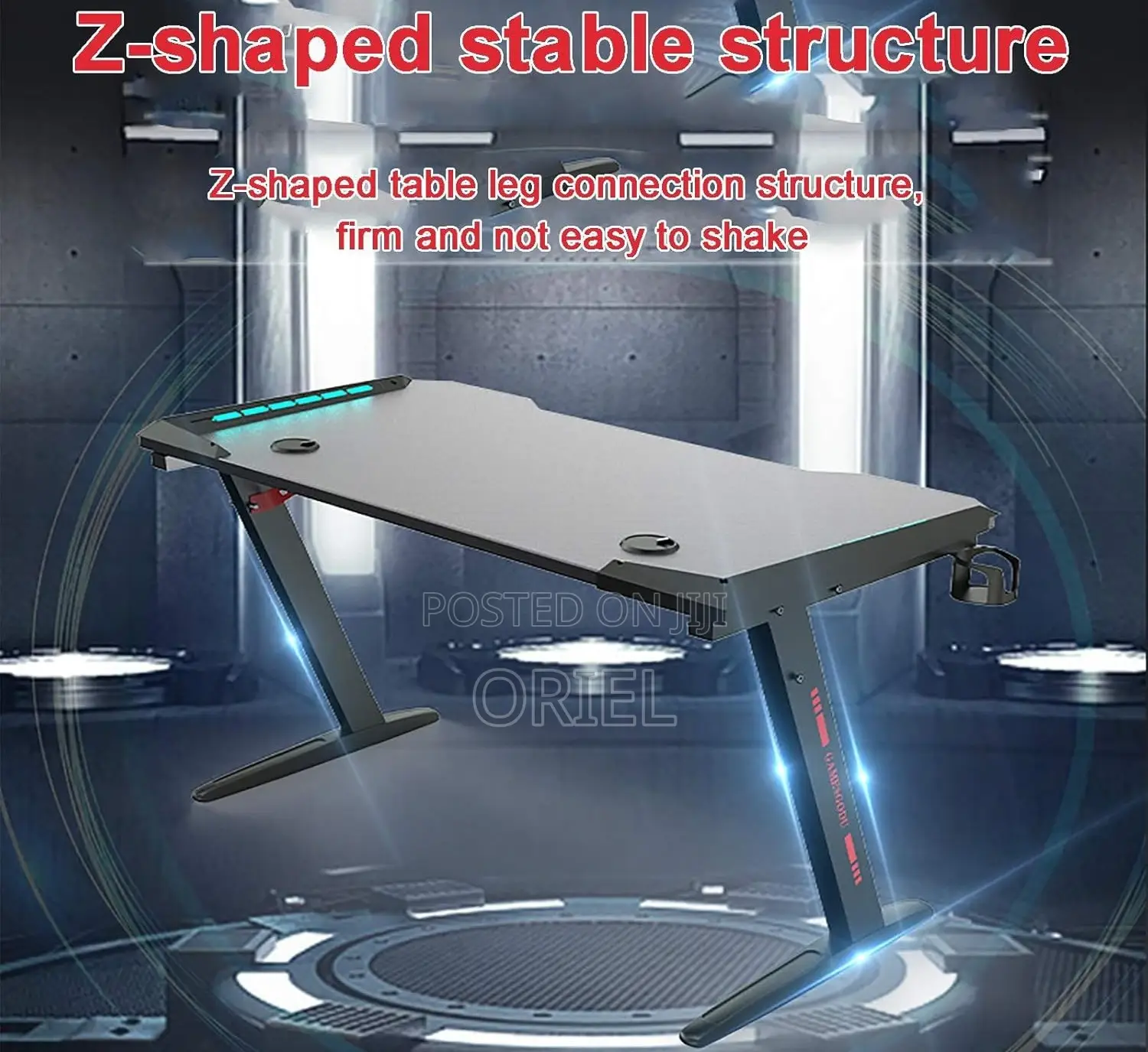 Office Desk : Office 1.4m E-Sports Z-Shaped Gaming Desk