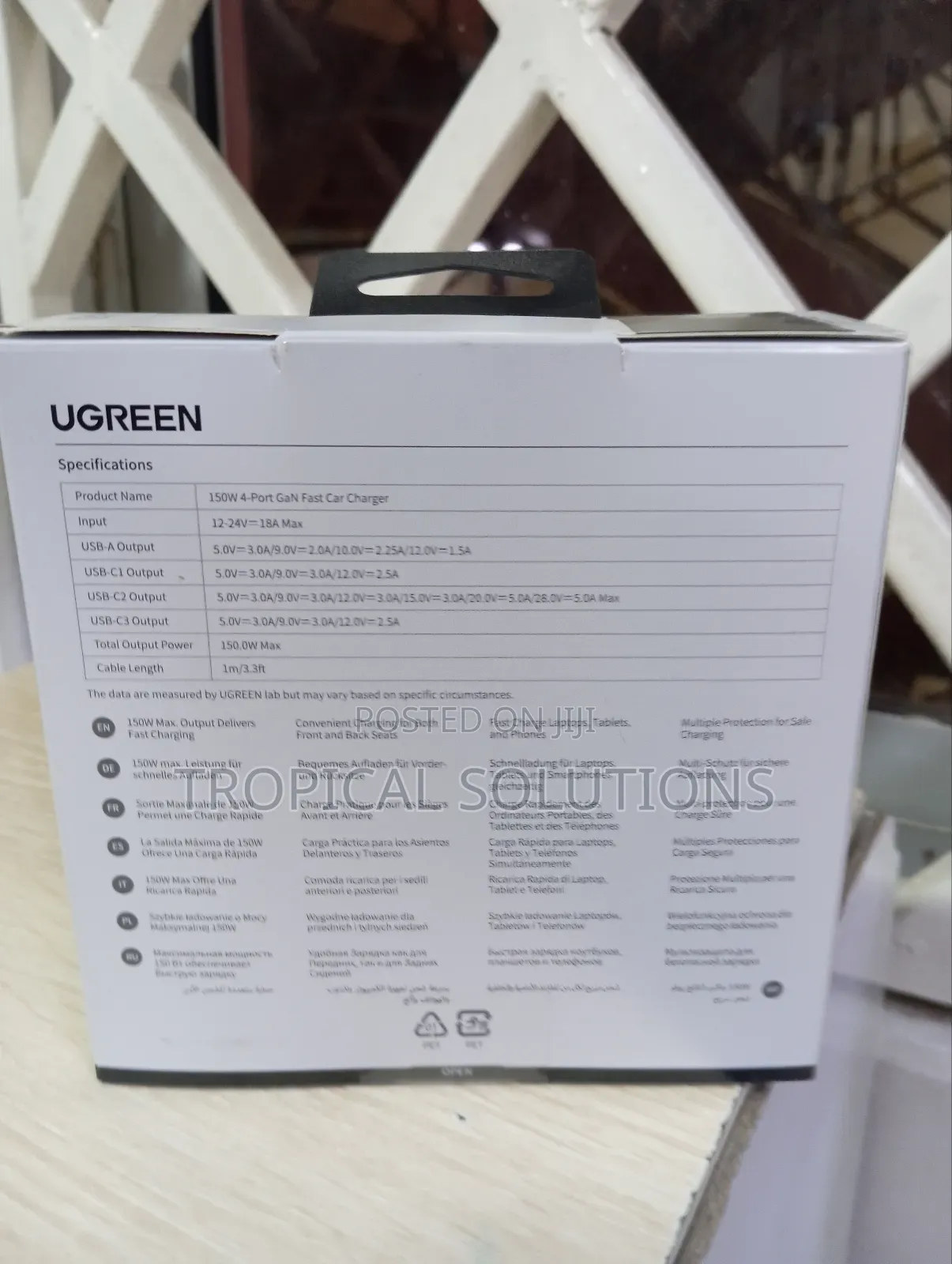 Ugreen 4-Port 150w Fast Car Charger