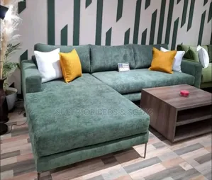 Green Corner/L-Shaped Sofa (6 Seater)