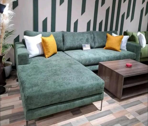 Green Corner/L-Shaped Sofa (6 Seater)