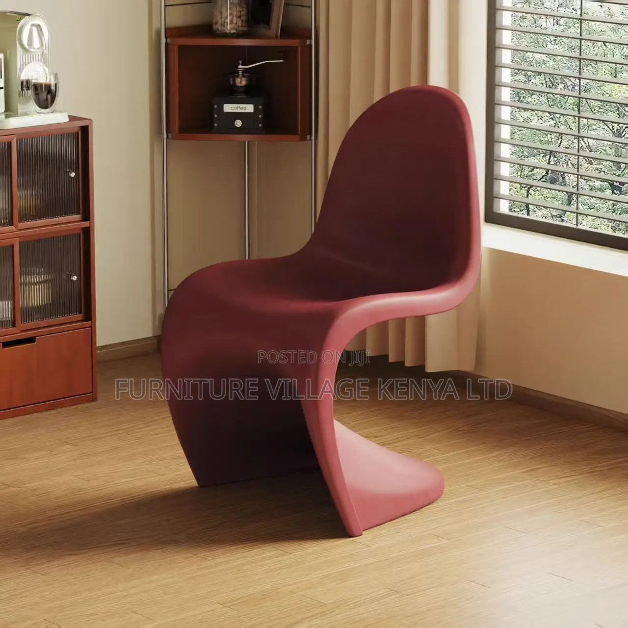 Dining Chair; Modern S-Shape Ergonomic Leisure Chair for Home