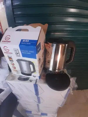 2 Litres Eurochef 3 Pin Plug 1 Metre Cable Stainless Steel Kettle
