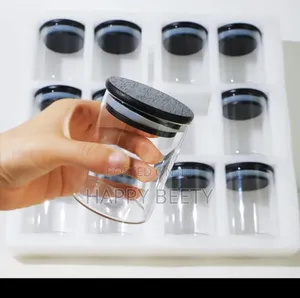 Air Tight Borosilicate Spice Jars With Black Lid