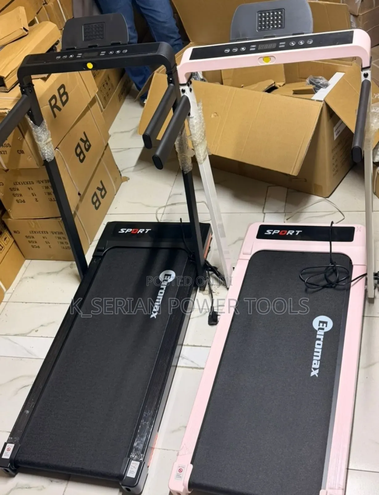 Euromax Foldable Walking Pad Treadmill With Incline And Hand Rails