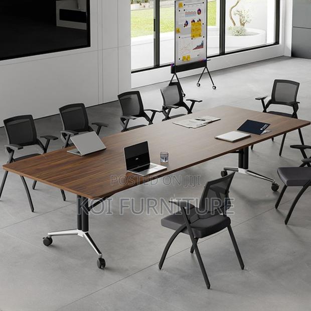 Office Table; Foldable Modern Boardroom Table With Smart Move Legs - main view