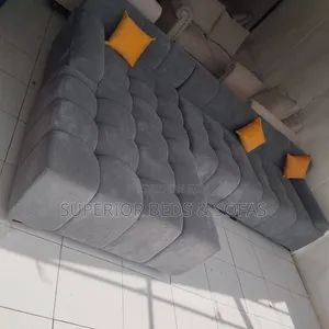 Grey/Black Bubble Sofa (6 Seater) With Pillows