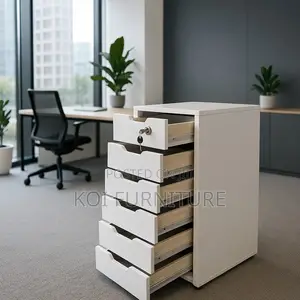 Office Cabinet; White Home Documents Office Cabinet With 6 Draw