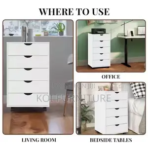 Office Cabinet; White Home Documents Office Cabinet With 6 Draw