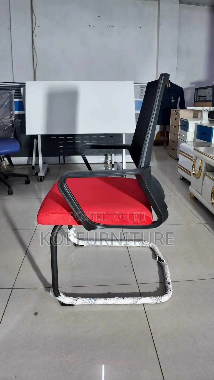 Office Chairs; Ergonomic Mid Backrest Crimson Chair With Sled Base