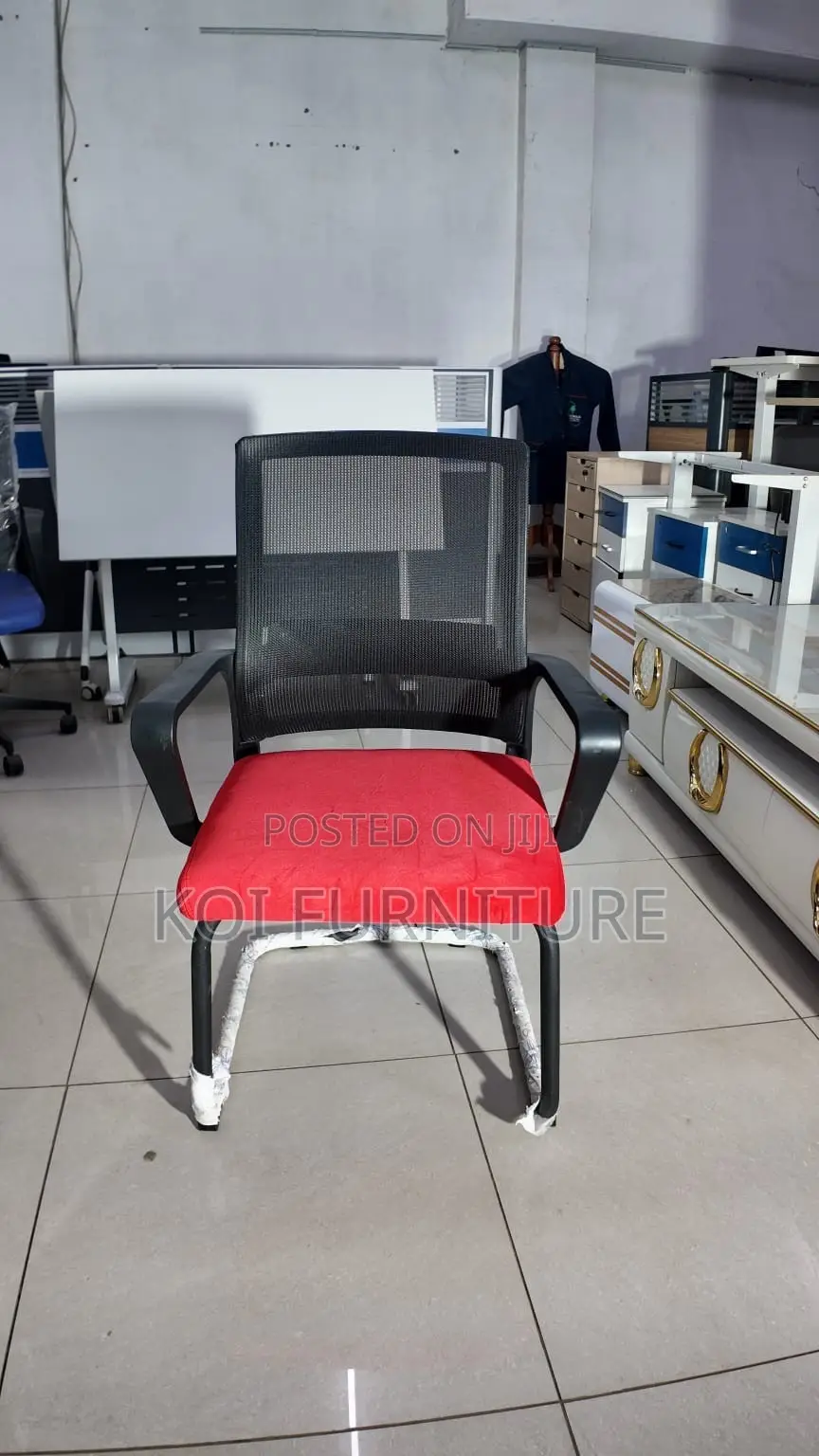 Office Chairs; Ergonomic Mid Backrest Crimson Chair With Sled Base