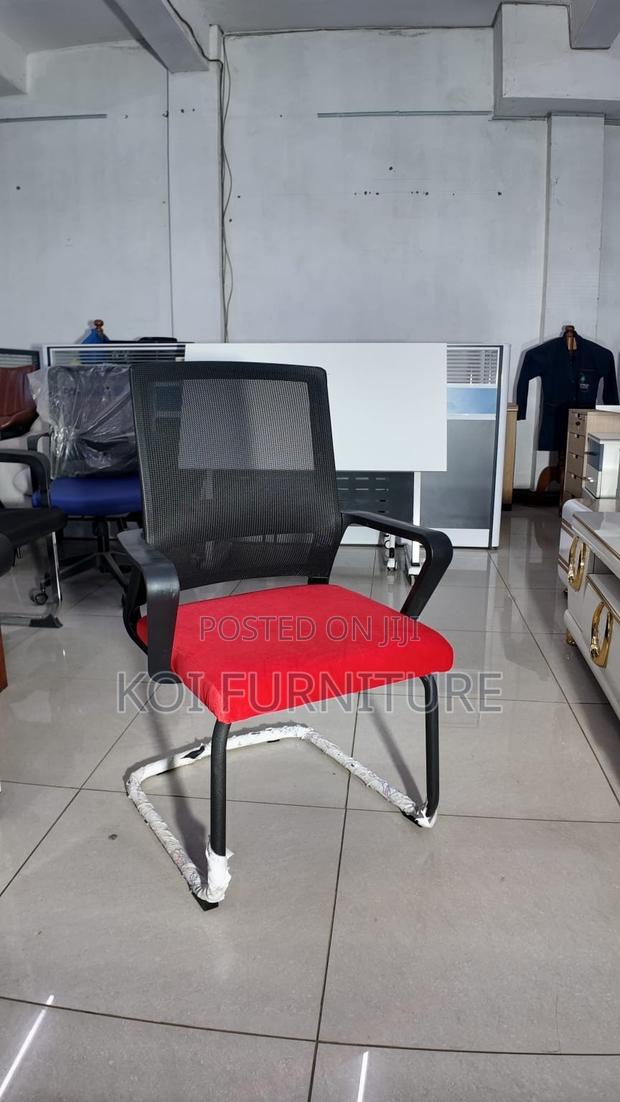 Office Chairs; Ergonomic Mid Backrest Crimson Chair With Sled Base - thumbnail 5