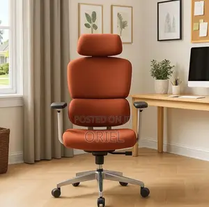 Executive Office Chair : Orange Orthopedic High Back Office Seat