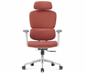 Executive Office Chair : Orange Orthopedic High Back Office Seat