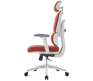 Executive Office Chair : Orange Orthopedic High Back Office Seat
