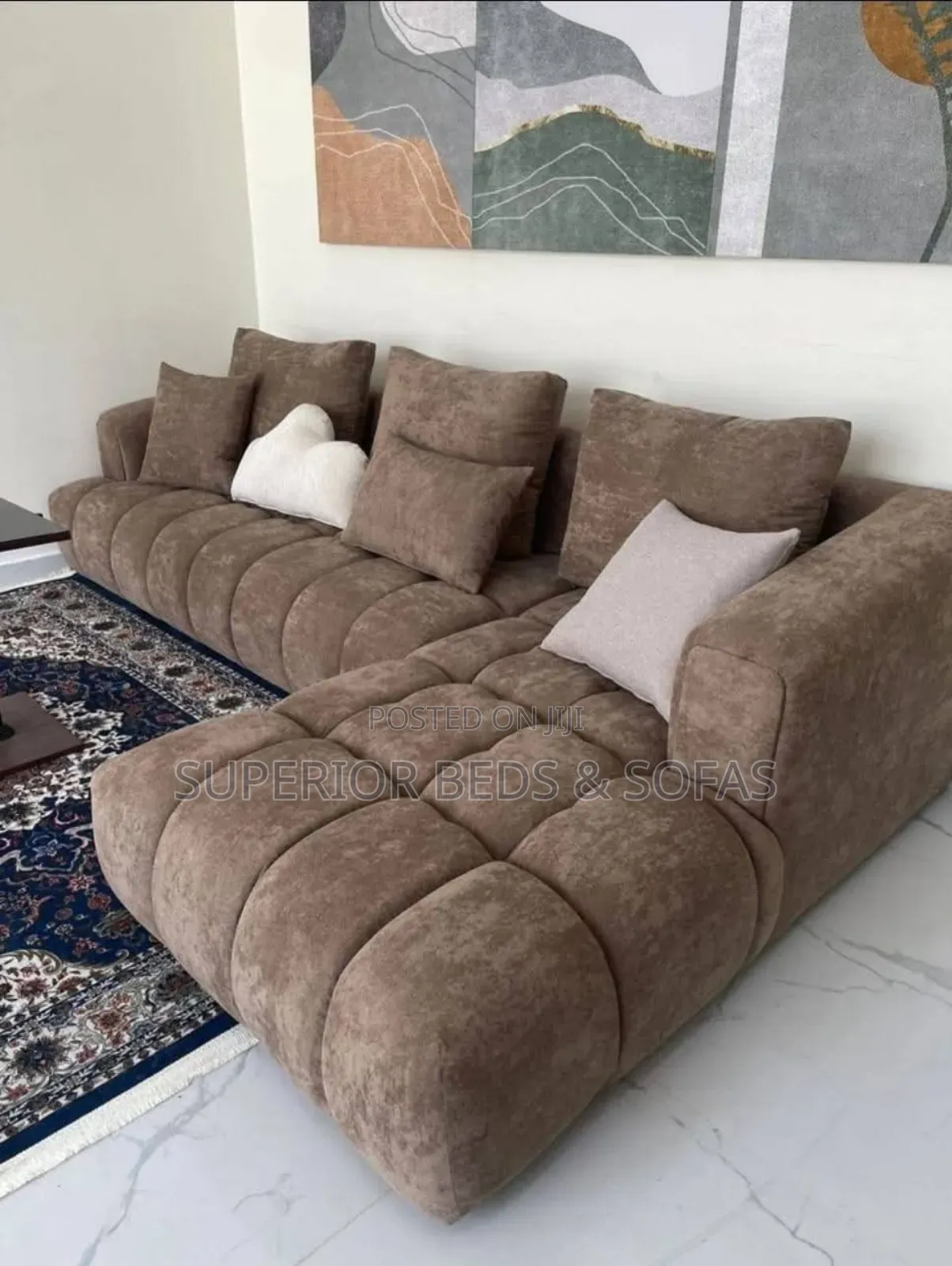 L-Shaped Bubble Sofa. (6 Seater- Quality Fabric)