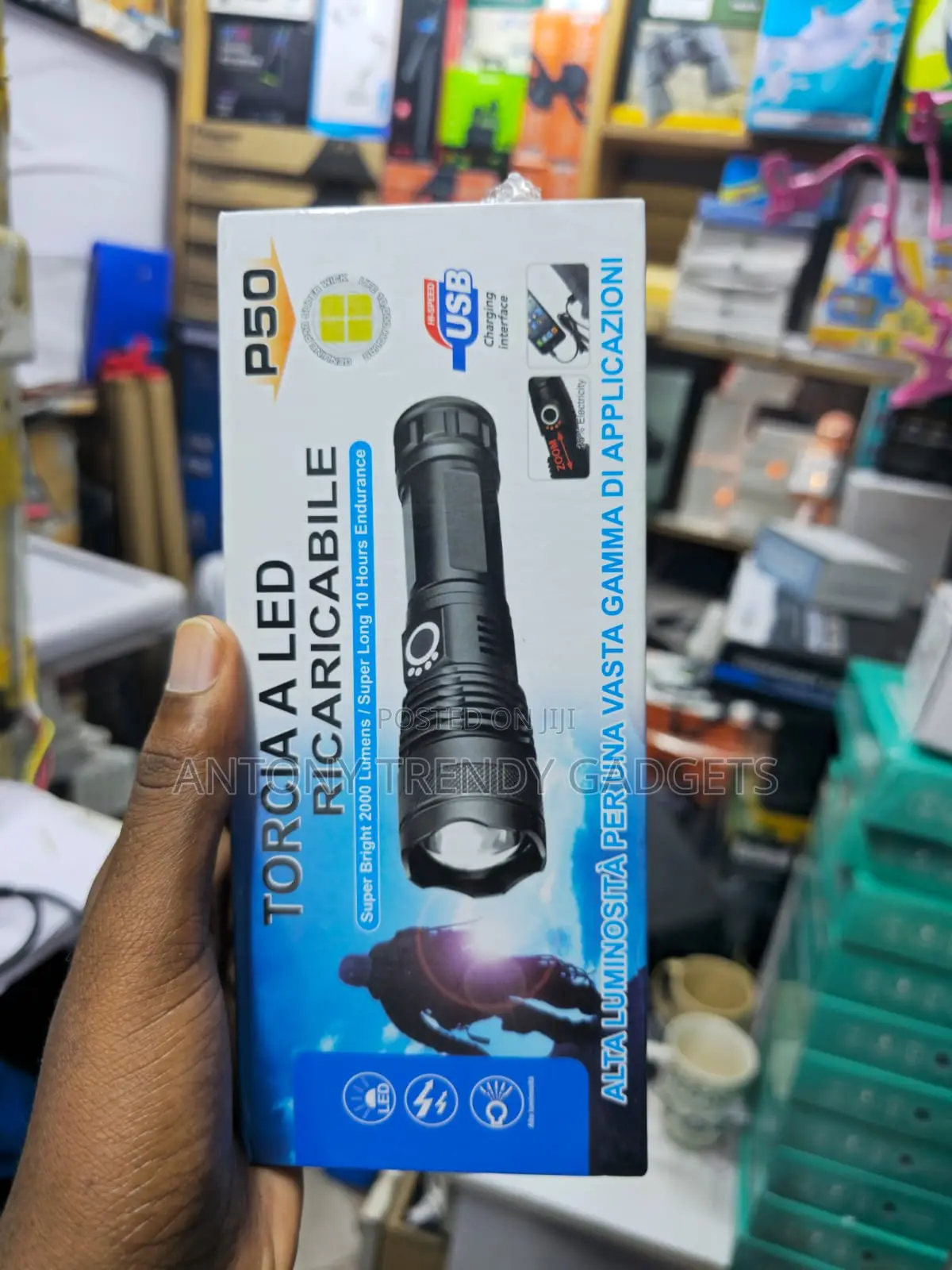 P50 Led Flashlight Super Bright 2000lm Zoom Torch