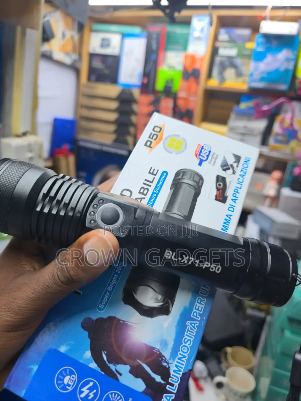 P50 Led Torch Zoomable Flashlight 2000 Lumens
