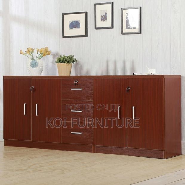 Office Cabinet; Classive Expansive Wooden Executive Storage Credenza - thumbnail 5
