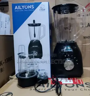 Black 1.5 Litres 2 in 1 Ailyons Blender