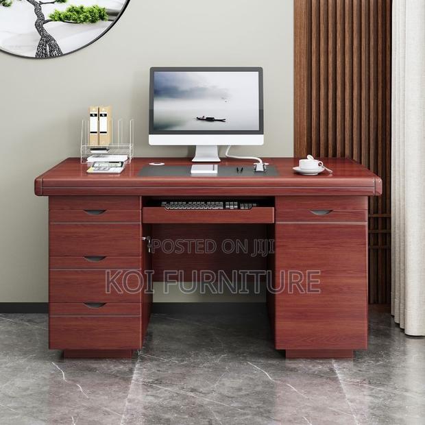 Office Desk; 1.2m Mahogany Executive Command Home Office Desk - thumbnail 4