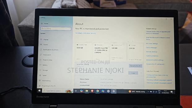Laptop Lenovo ThinkPad X1 Carbon 8GB Intel Core i7 SSD 256GB - thumbnail 4
