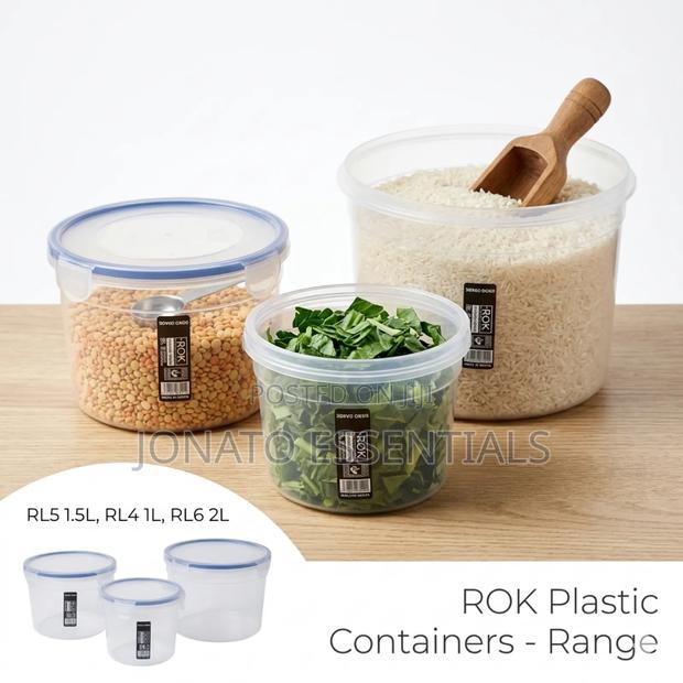 Rok Airtight Plastic Storage Containers - All Sizes (1l, 1.5l, 2l)