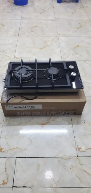 Haier Glass Inbuilt 2 Burner With Wok Burner Hob Cooker