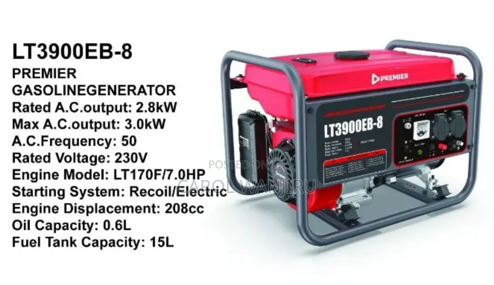 New Premier Gasoline Generator 208cc,3.0kw/208cc Premier Generator