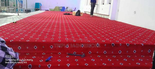 Bold Red Dotted Wall-to-Wall Carpet