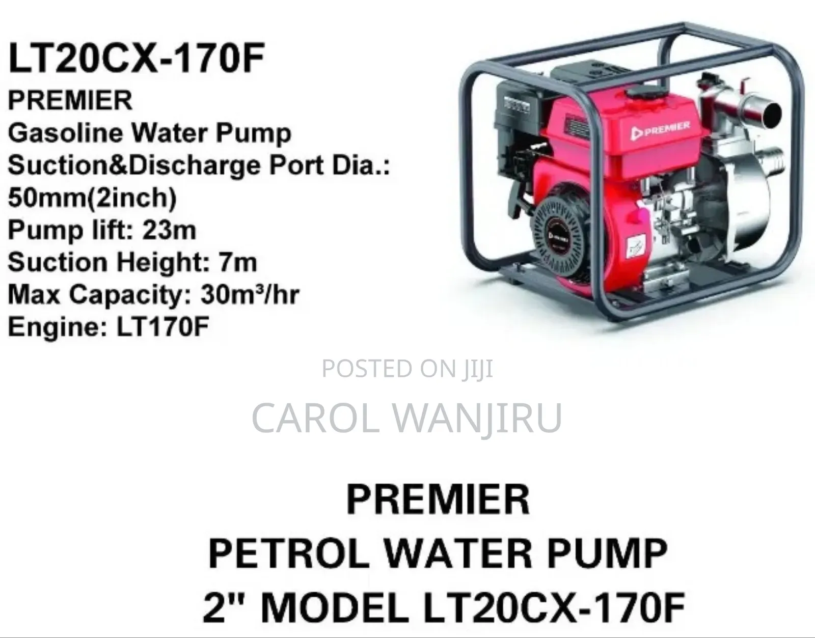 Premier 2inch Petrol Water Pump/2inch Petrol Water Pump