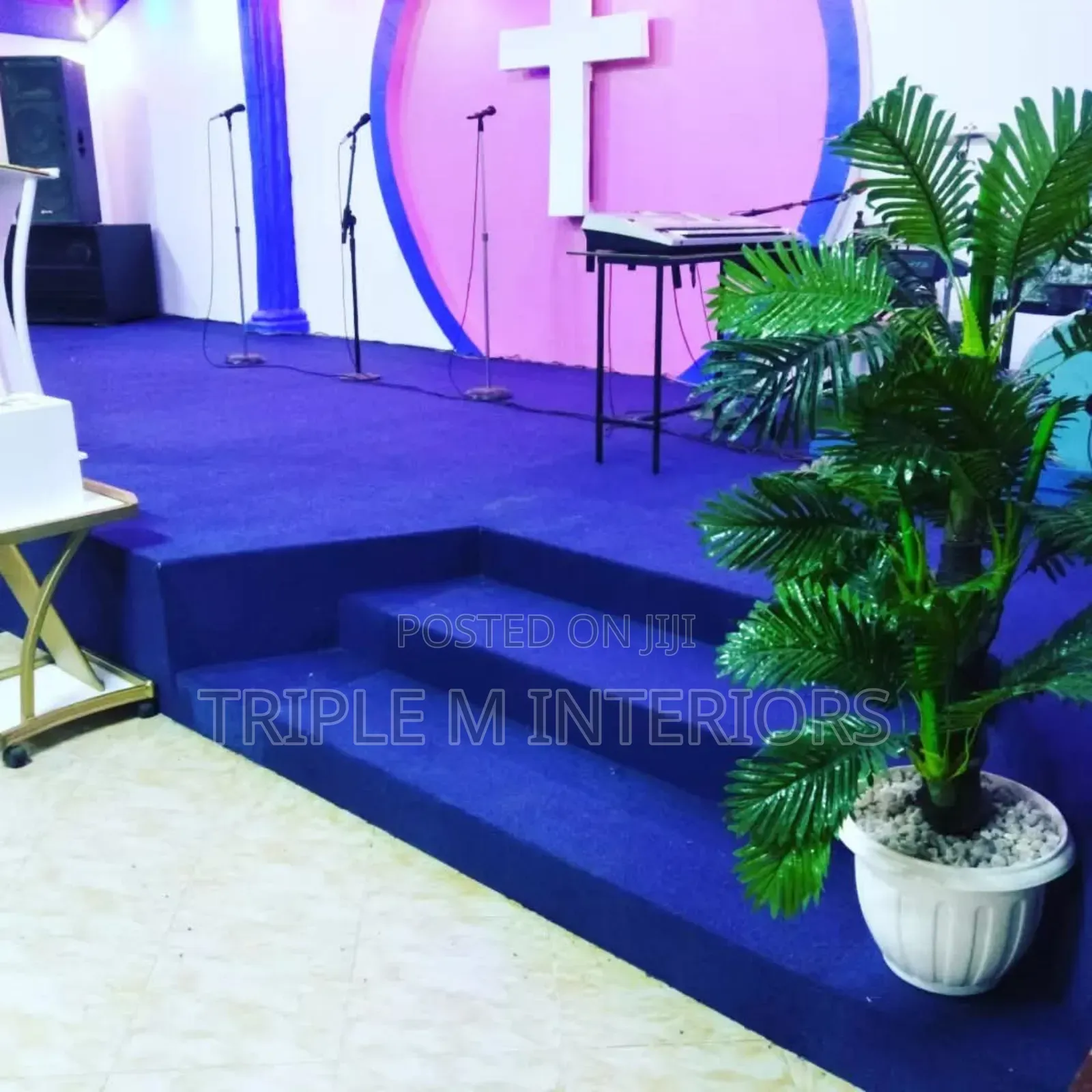 Premium Blue Carpet | Perfect for Churches | Homes Offices