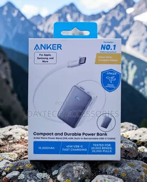 The Anker Nano Power Bank (, 45w, Built-in Retractable Usb-C Cable)