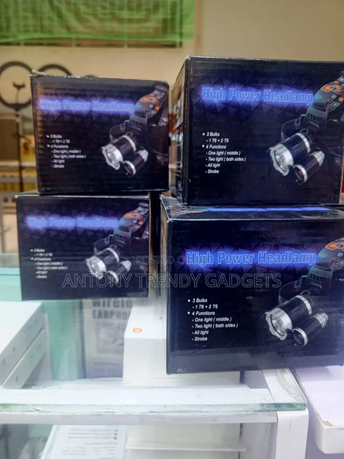 T6 Led Headlight 3 Bulb Adjustable Strap Usb Rechargeable