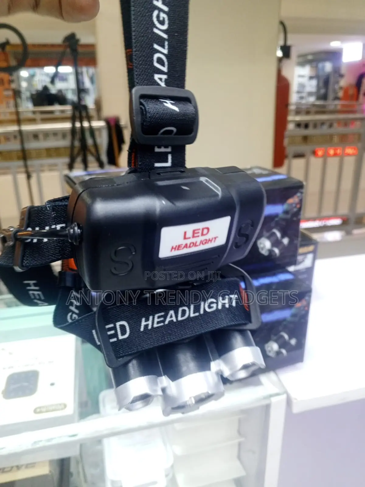 T6 Led Headlight 3 Bulb Adjustable Strap Usb Rechargeable