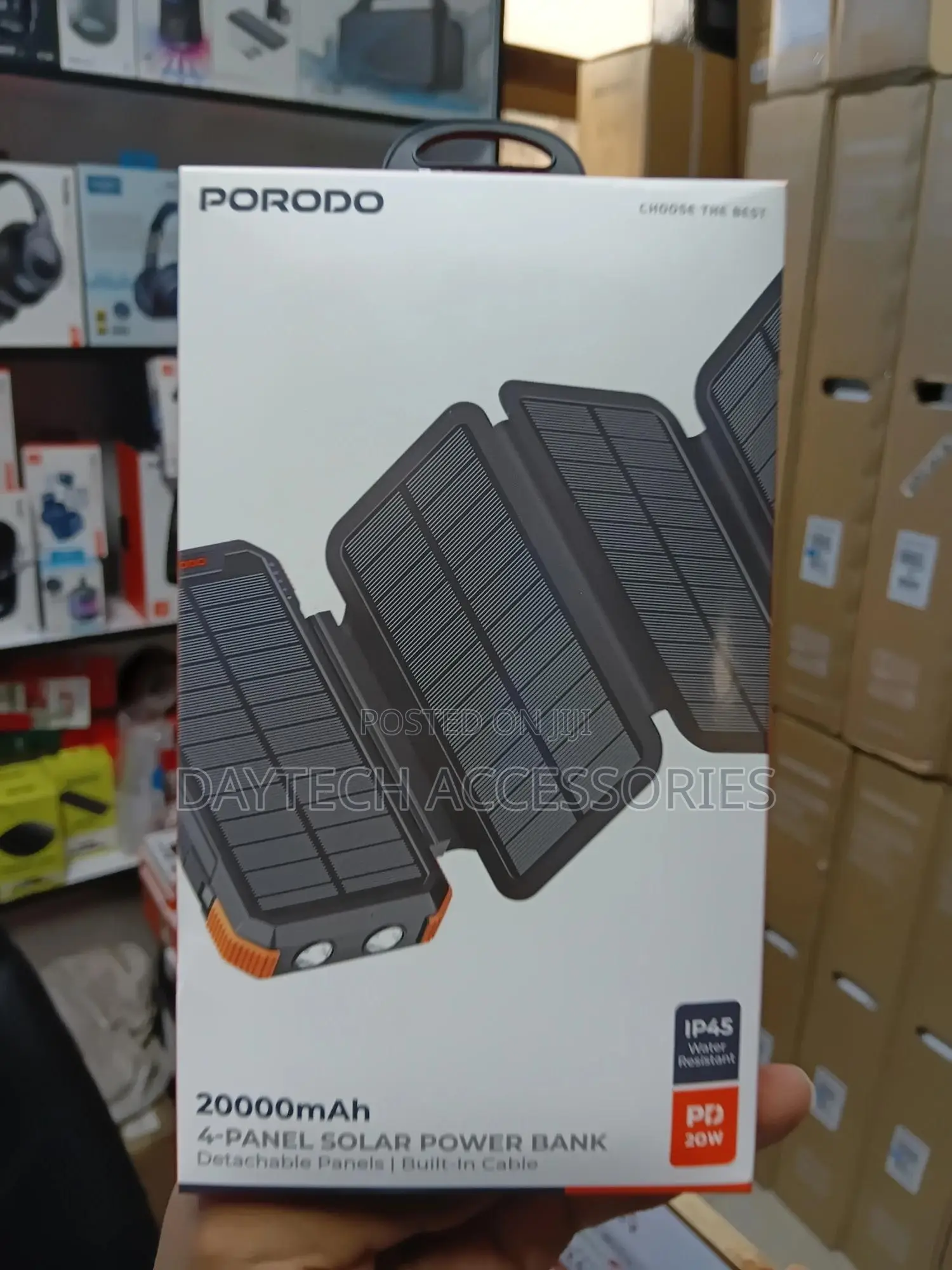 Porodo Power Bank Pb070 20000mah 4-Panel Solar Pd 20w.