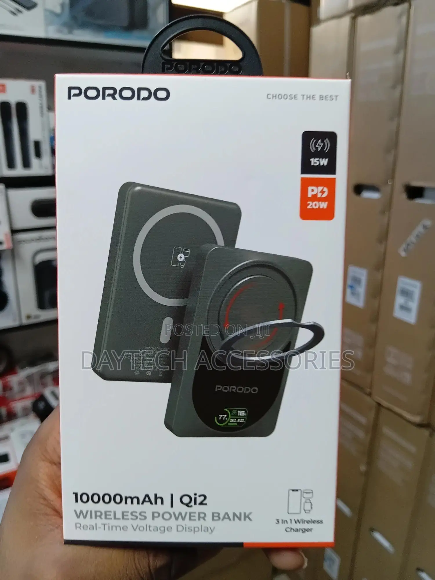 This Is a Porodo Qi2 Wireless Magnetic Power Bank (10000mah).