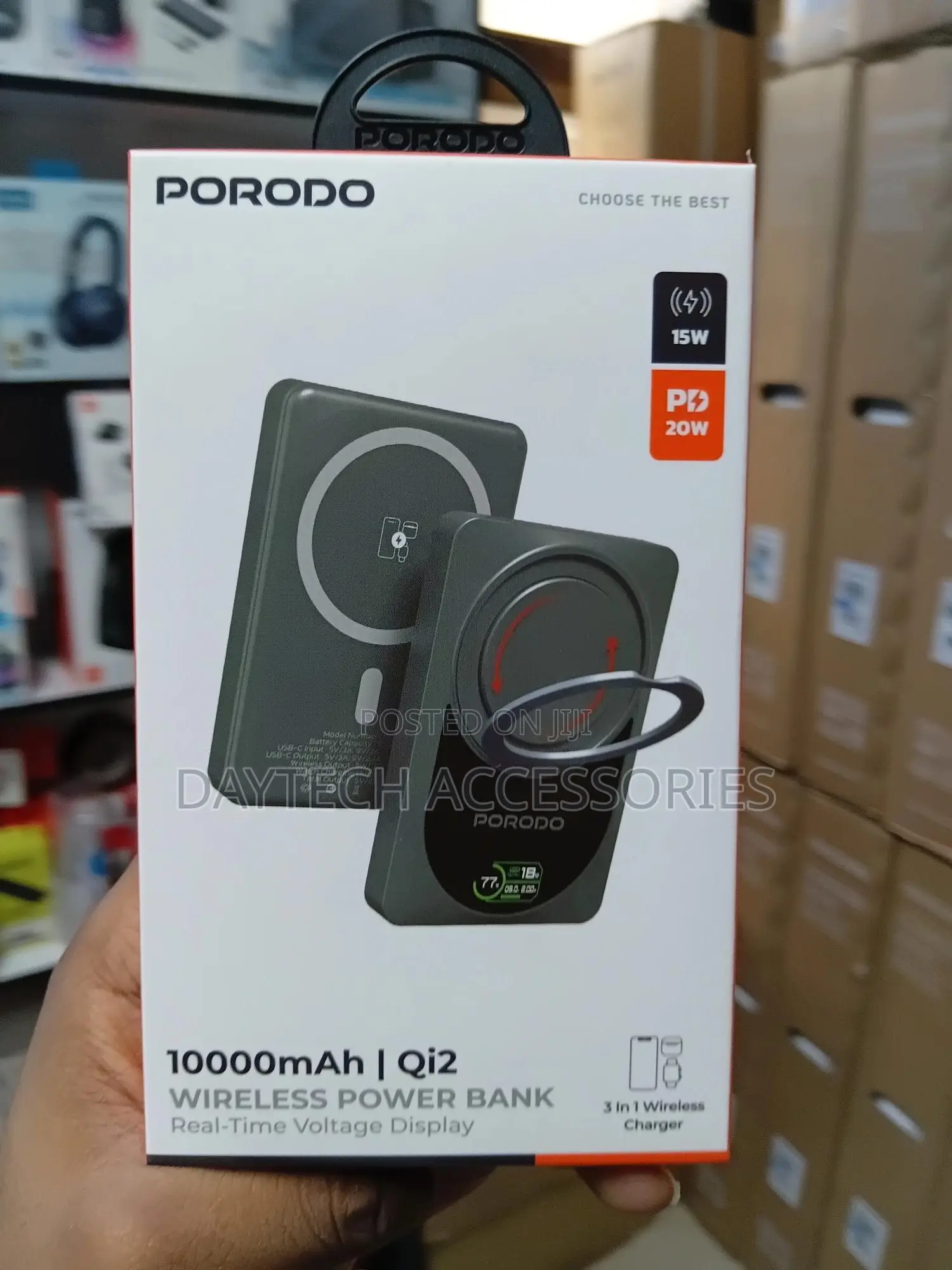 This Is a Porodo Qi2 Wireless Magnetic Power Bank (10000mah).