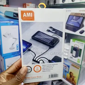 Ami Am-26 20000mah Solar Charger Type-C Micro Lightning